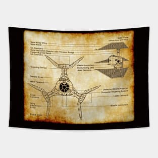 Imperial Defender Parchment Blueprint Tapestry