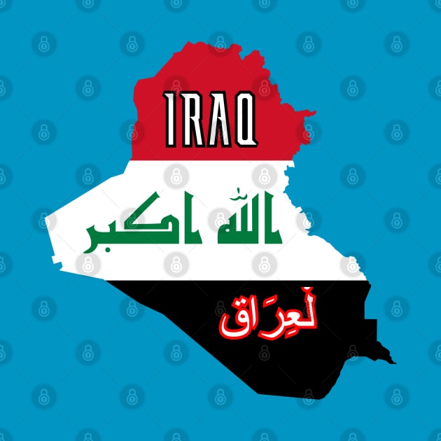 Iraq map & flag by Travellers