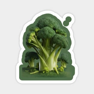 Features a Collection of Broccoli, Emphasizing its Green Magnet
