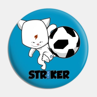 Cat Soccer Striker Pin