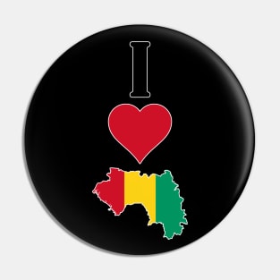 I Love Guinea Vertical I Heart Guinean National Flag Map Pin