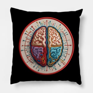 Bilateral Hemispheres Embroidered Patch Pillow