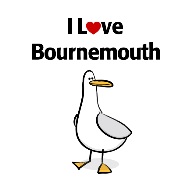 I Love Bournemouth by MonkeyTshirts