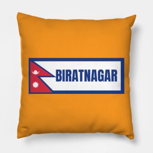 Biratnagar City with Nepal Flag Pillow