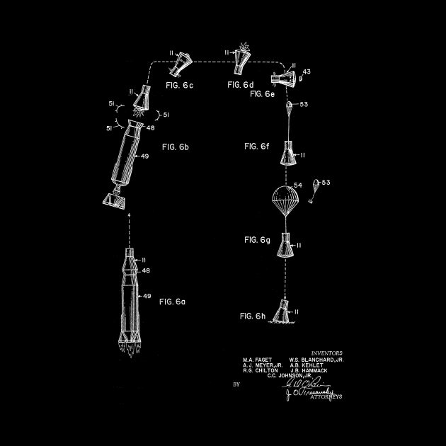 Space Capsule Vintage Patent Drawing Funny Novelty by TheYoungDesigns