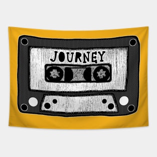 journey cassette black and white Tapestry