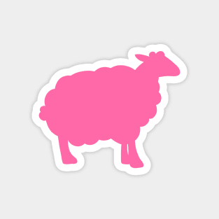 Sheep Silhouette Pattern in Pink Magnet