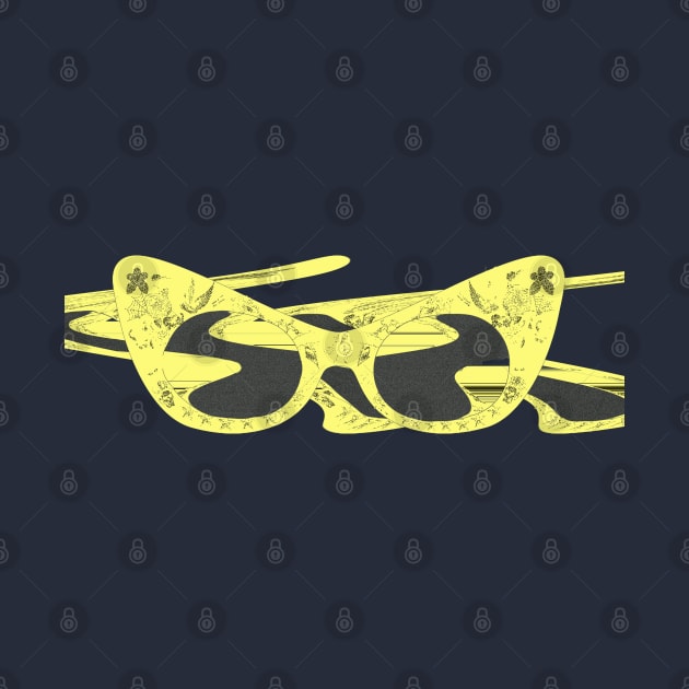 Yellow Swirl glasses art by Dead but Adorable by Nonsense and Relish