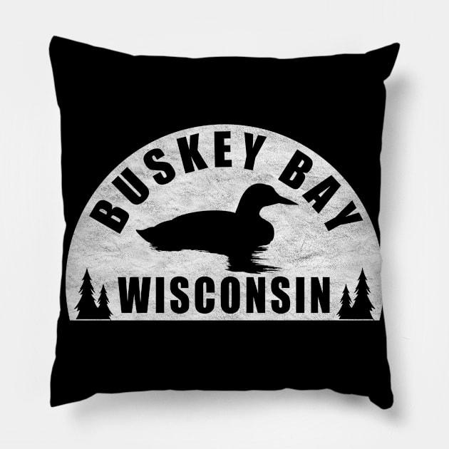 Buskey Bay Northern Wisconsin Loon Pillow by BirdsEyeWorks