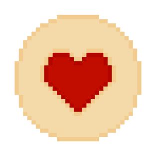 Heart Cookie Pixel Art Style Red Heart Jam for Valentine's Day T-Shirt