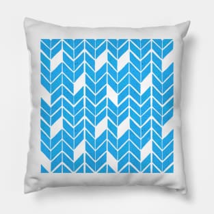 Broken Chevron Pattern - Sky Blue Pillow