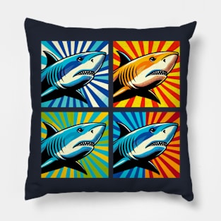 Pop Shark Art - Trendy Marine Life Pillow