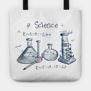 "Galactic Science Whimsy: Kids' Pencil Sketch" - Funny Science Nerd Tote