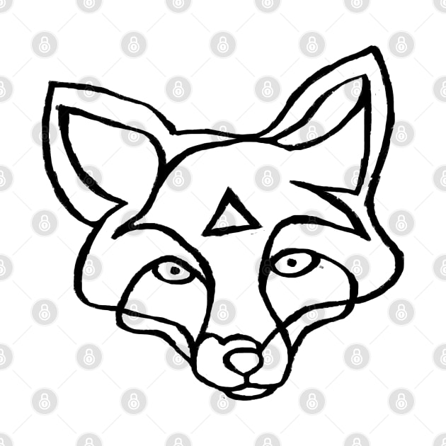 Fox Face Line Drawing for Fox Lover by badlydrawnbabe