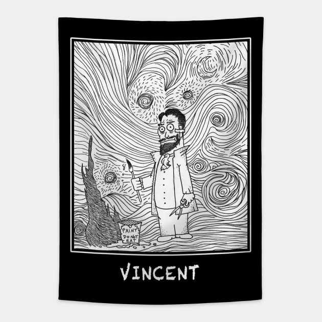 Vincent van Gogh B&W Starry Night Tapestry by witterworks