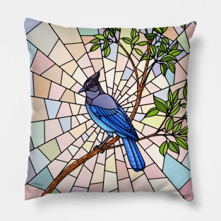 Steller's Jay In Glass Pillow