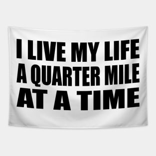 I Live My Life a Quarter Mile at a Time Tapestry