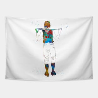 Baseball Player Girl Tapestry