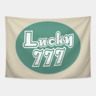 lucky number 777 - green and white Tapestry