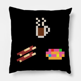 Coffee Bacon Donut Triangle Pillow