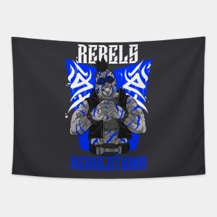 Blue Hearted Rebel Tapestry