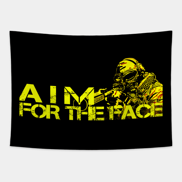 Tactical Aim For The Face Tapestry by Aim For The Face