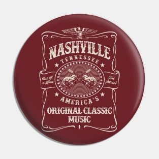 Nashville Music City USA Vintage Pin