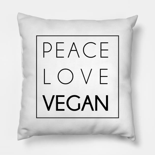 Peace, Love, Vegan Pillow by bynole