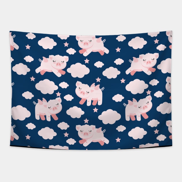 Lovely Pig Pattern Tapestry by aquariart