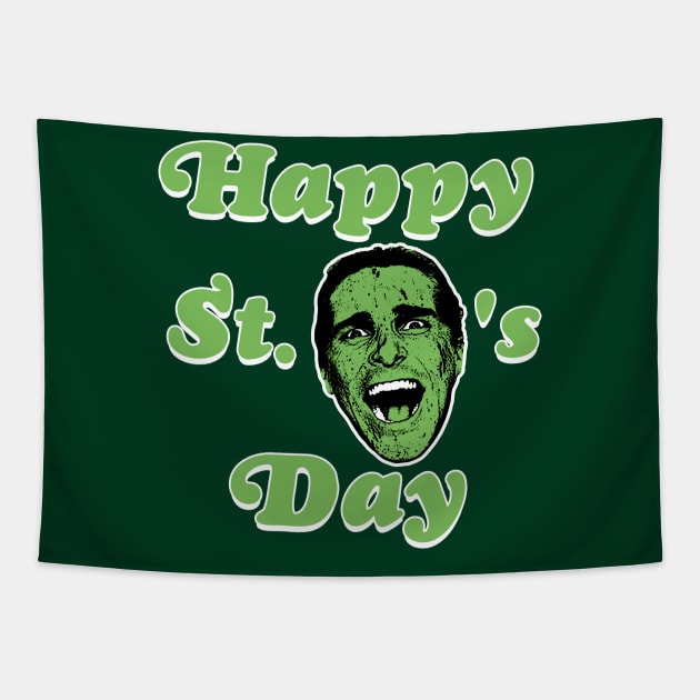 Happy St. Patrick Bateman's Day Tapestry by darklordpug