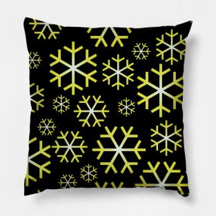 Yellow Christmas Snowflakes Pattern Pillow