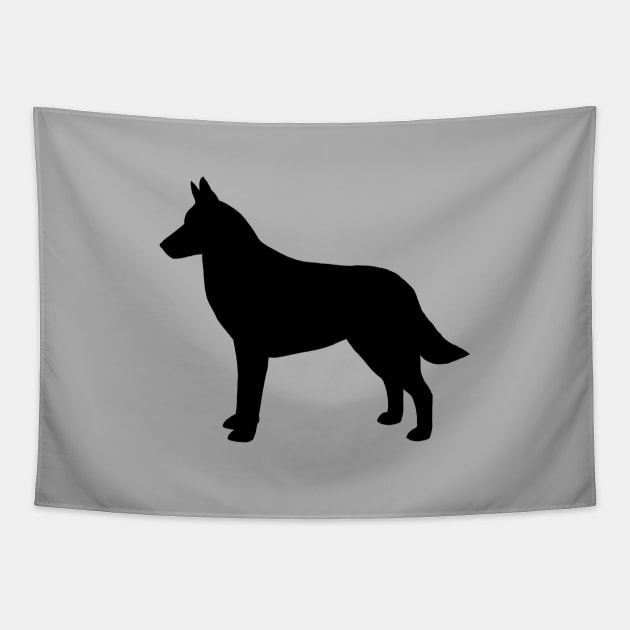 Belgian Malinois Silhouette Tapestry by Coffee Squirrel