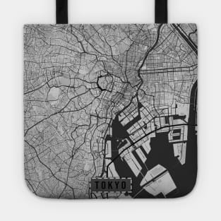Black and white map of Tokyo (inverted) Tote
