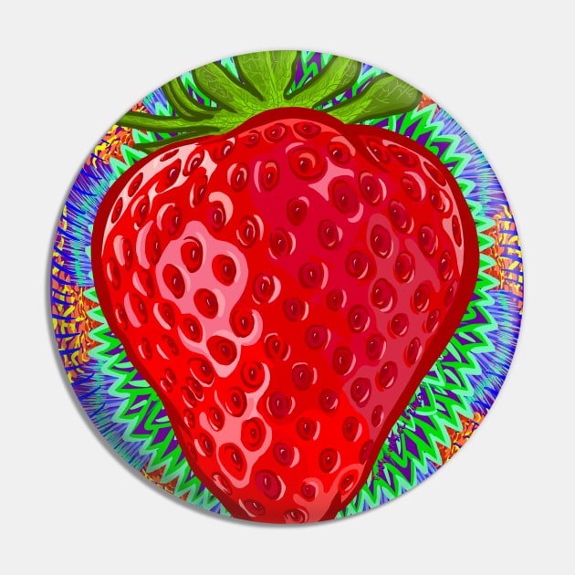 Psychedelic Strawberry Pin by doubletony