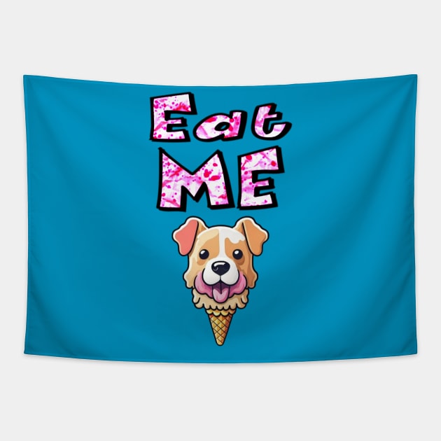 Eat Me Ice- Cream Dog Tapestry by Sugarori