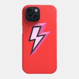 Pink Bold Lightning Bolt 3D on Red Background Phone Case