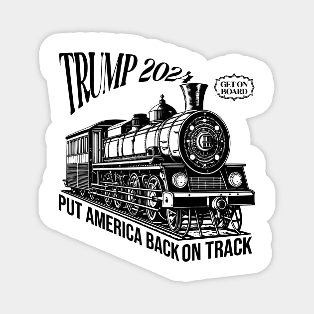 Trump Train, Trump 2024, Patriotic America 1st Trump Supporter, Republican Proud Conservative Magnet by thavylanita