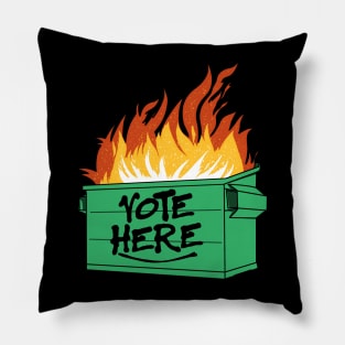 Vote Here Dumpster Fire 2024 Pillow