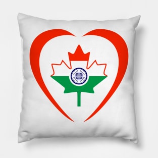 Canadian Indian Multinational Patriot Flag (Heart) Pillow