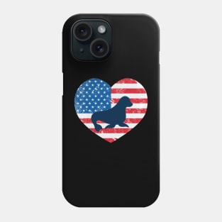 American Flag Heart Love Seal Usa Patriotic 4Th Of July Phone Case