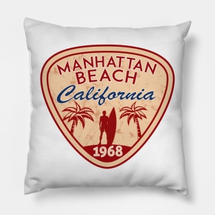 Manhattan Beach California Surf Surfing Pillow