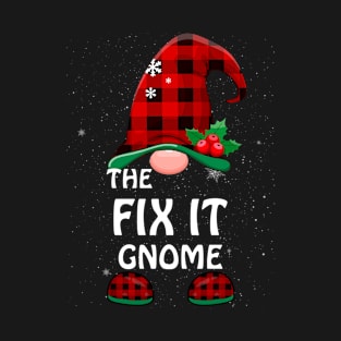 Fix It Gnome Buffalo Plaid Matching Family Christmas Funny Pajama T-Shirt