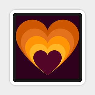 Autumn gradient heart - orange Magnet