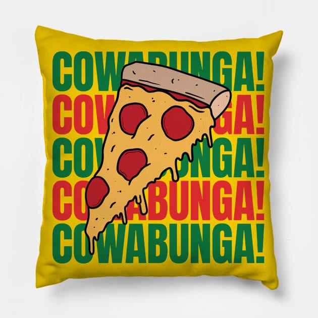 Cowabunga Pillow by Byron Camacho Design