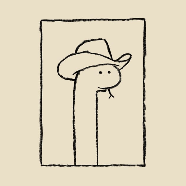 Squiggles The Snake In A Stetson by AnyoneCanYeehaw