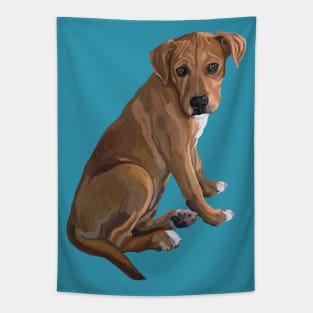 Sweet Brown Pitbull Mix Dog Tapestry