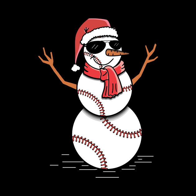 Christmas in July Summer Baseball Snowman Party Gift by folidelarts