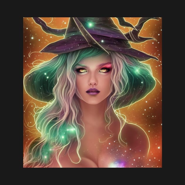 Women Wicca Art Witchy Artwork Beautiful Witch Girl by Delmonico2022