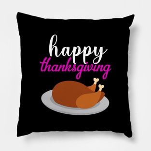 Happy Thanksgiving Turkey Pattern Pillow