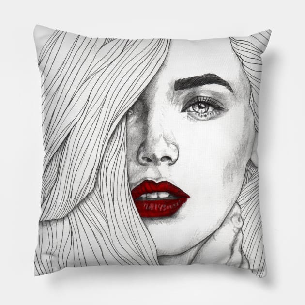 Red Lips Pillow by paulnelsonesch